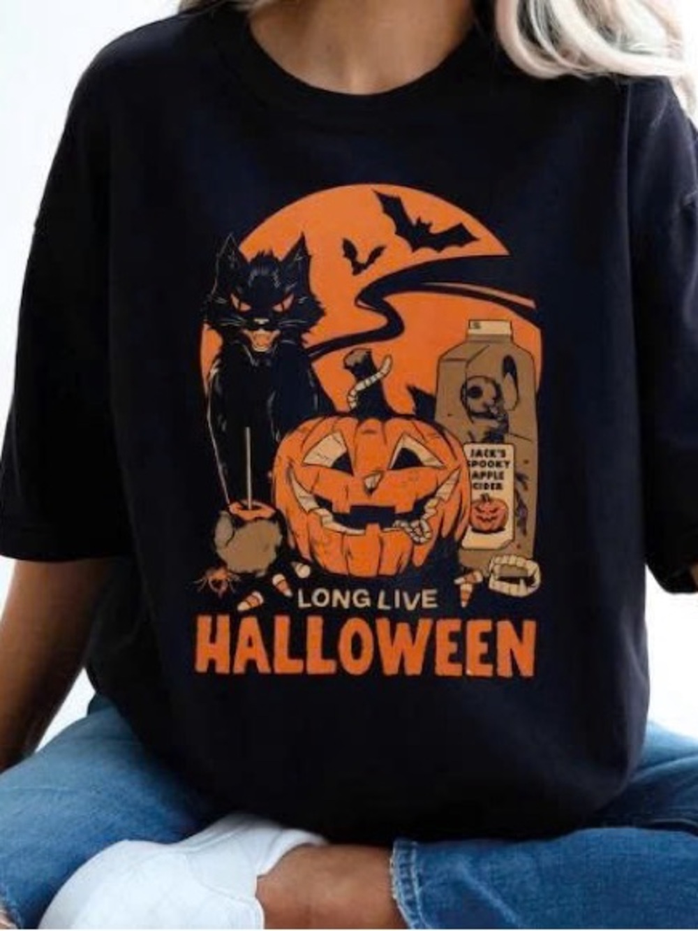Long Live Halloween Graphic Throw - Black and Orange